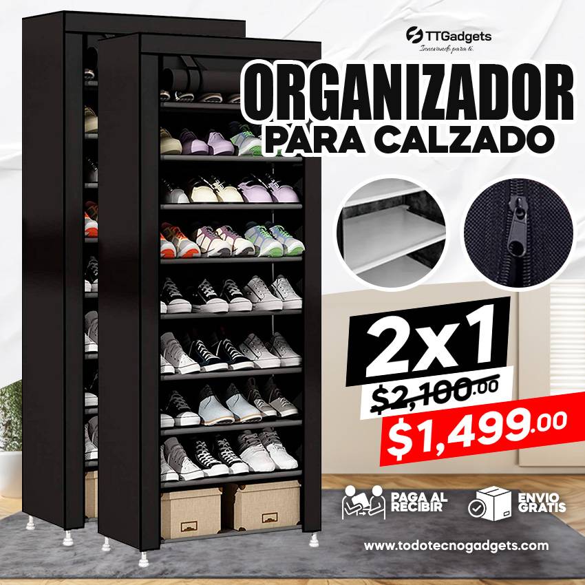 Kit 2 Estanterías para Zapatos capacidad de hasta 24 pares en 9 nivele