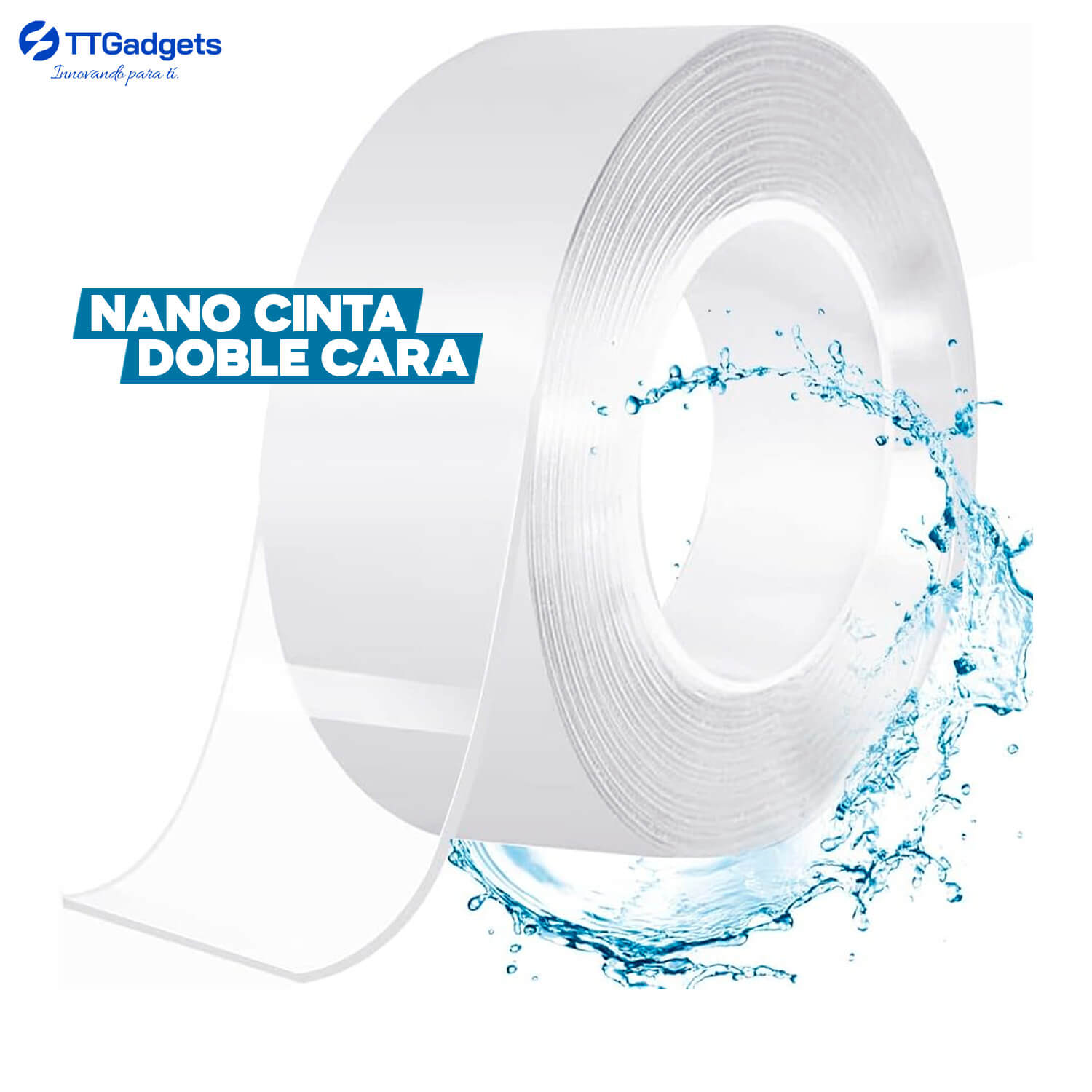 Kit 2 rollos Nanocinta 3 metros de cinta mágica adhesiva | doble cara extra fijación reutilizable | Paga al recibir