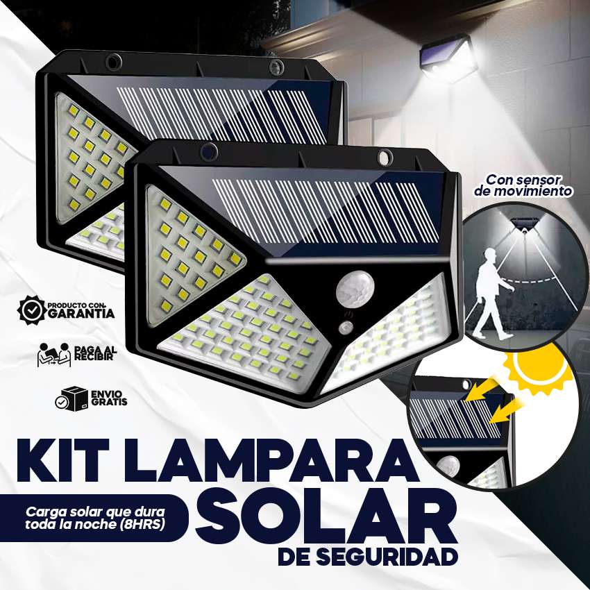 Kit de 2 Lamparás Solares De Seguridad Para Jardin/exteriores (2 Piezas) | 30 días garantía