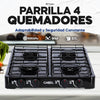 Parrilla/estufa Mesa De Gas De 4 Quemadores color Negro | 30 días garantía