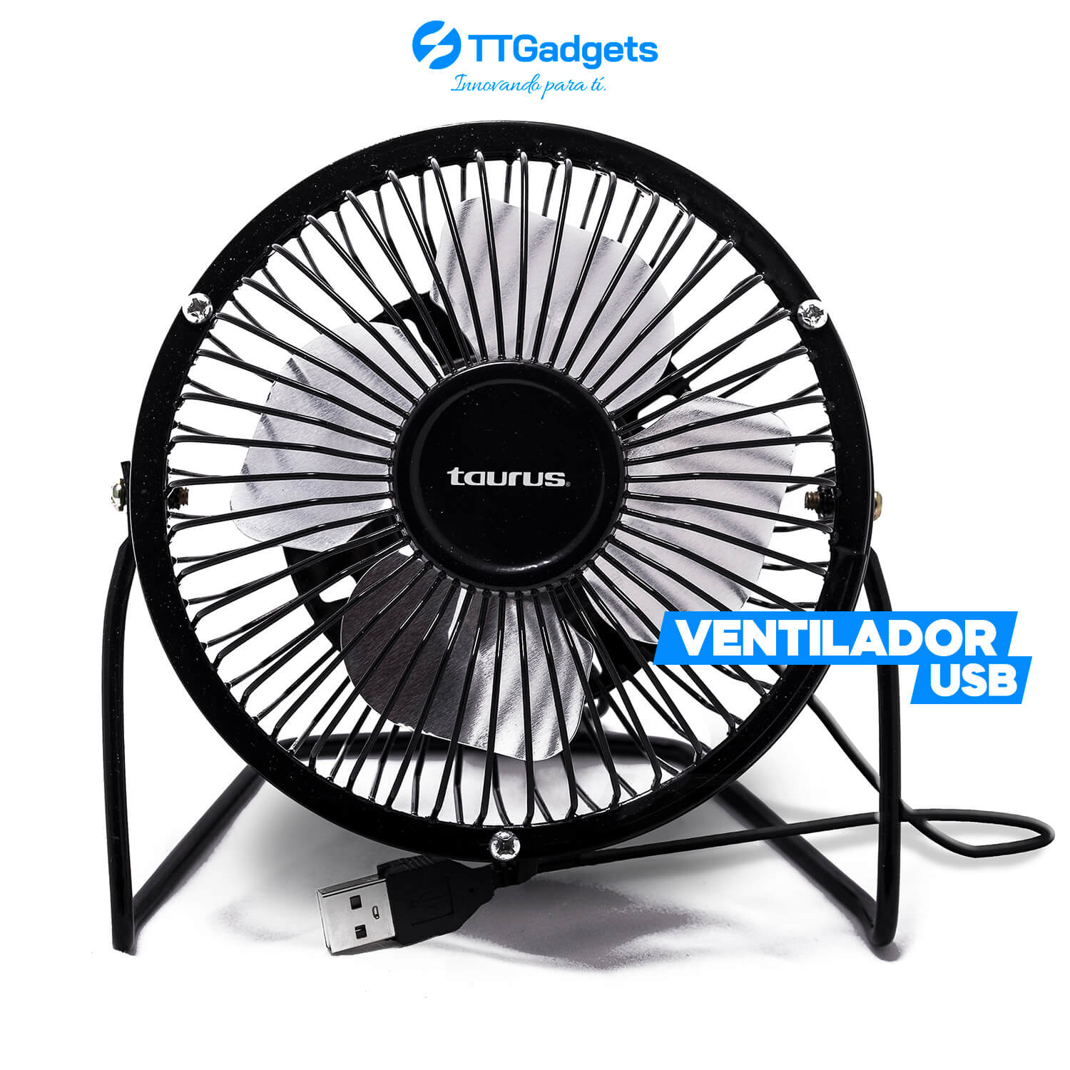 Super Taurus Mini Fan: Ventilador de Escritorio | Ventilador Portátil | 4 Pulgadas | Conexción USB Ideal para Oficina y tu hogar | 30 días de garantía