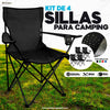 Kit de 4 Sillas Plegables de Playa/Exteriores/Camping con Funda Portavasos | 30 días de garantía