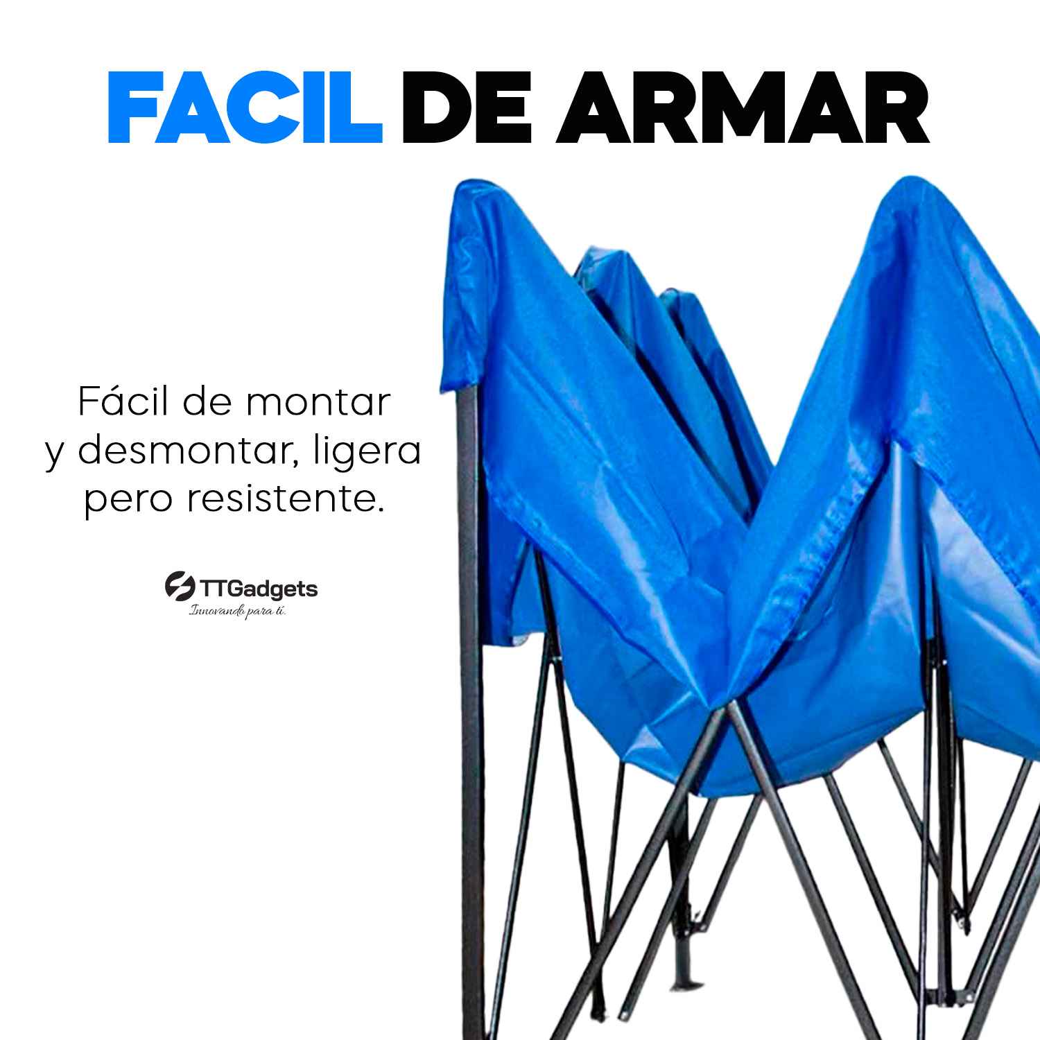 Toldo 3x3 Metros Impermeable | Fácil de Armar y 100% Plegable