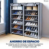 Estantería de Zapatos Doble de Tela con Cubierto de Polvo Zapatero de 6 Niveles / Capacidad de 36 pares | Garantía 30 días