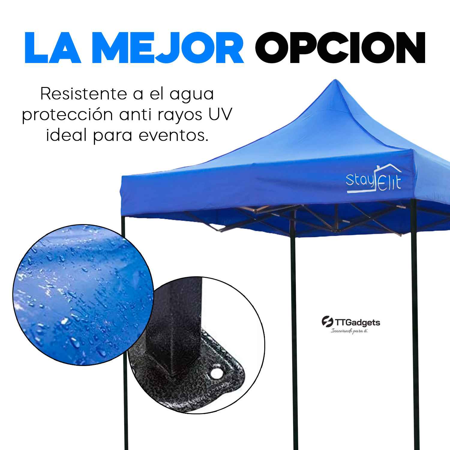 Toldo 3x3 Metros Impermeable | Fácil de Armar y 100% Plegable