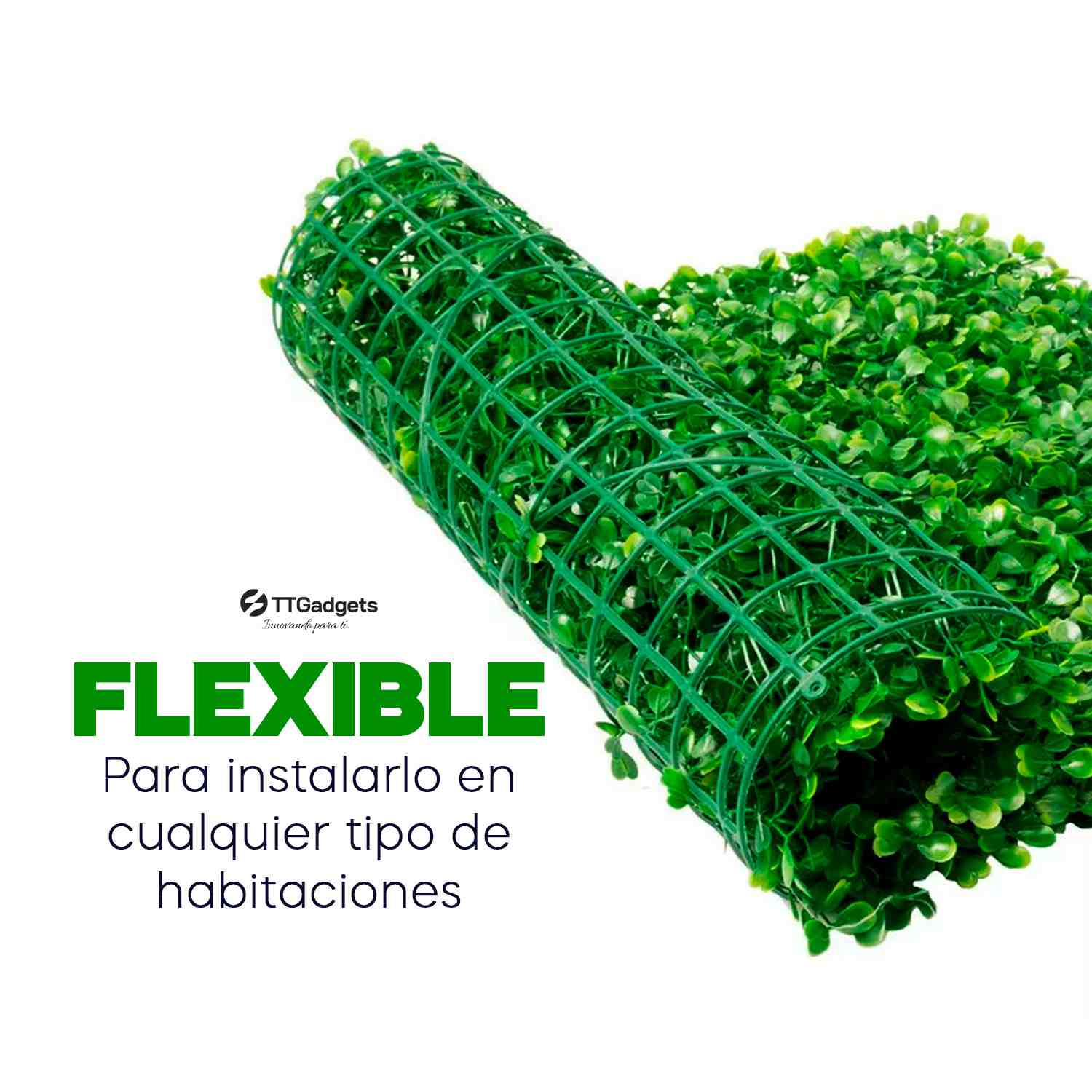 Kit de 10 Piezas de Follaje Artificial Sintético para Muro | Color Verde Natural| Medida por pieza: 60x40 cm