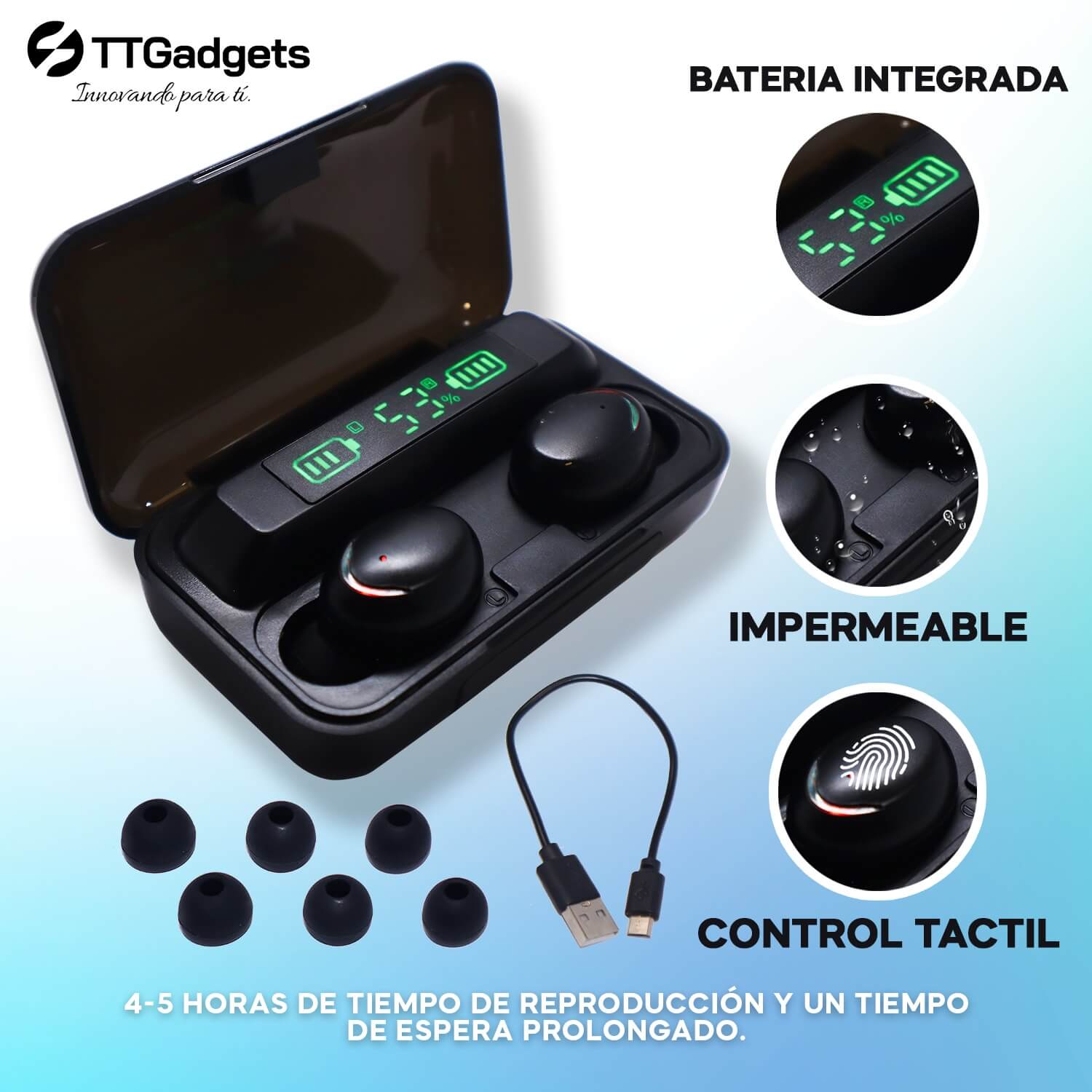 Audífonos Inalámbricos Bluetooth 5.0  F9 8d Tws Deportivos / 30 días garantía / envío gratis / Pago con parjeta