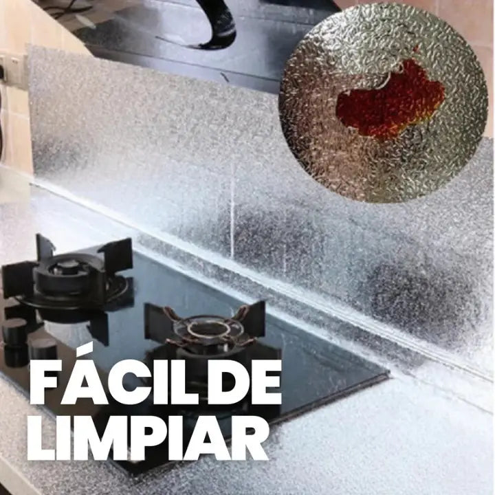 PAPEL ALUMINIO ADHESIVO para COCINA MyKitchen® | Rollo de 5 Metros x 60 cm