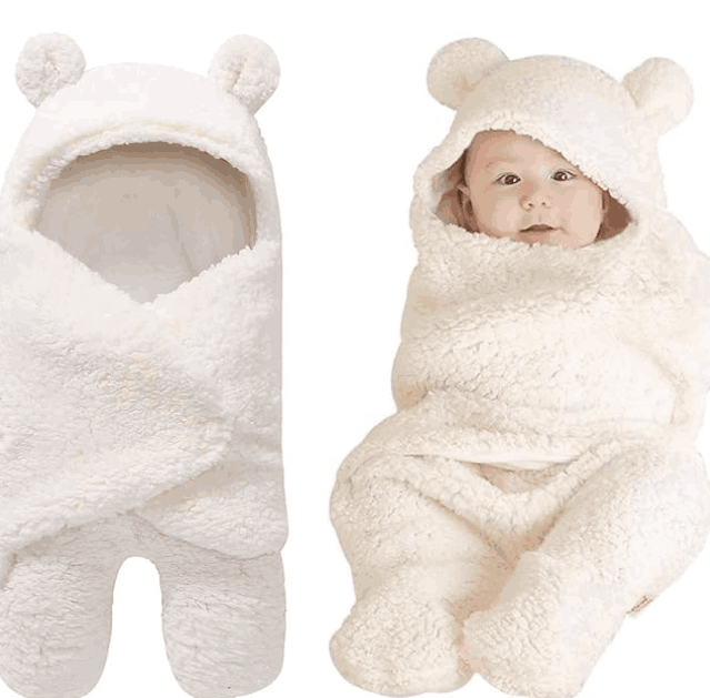 Manta con capucha para bebe con forma de oso  Confortsbabys™