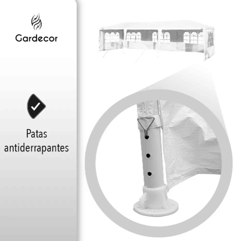 Carpa Toldo con Paredes 9x3 Metros Color Blanco