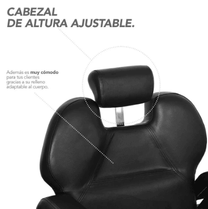 Silla de Barberia Estetica Color Negro gaddi