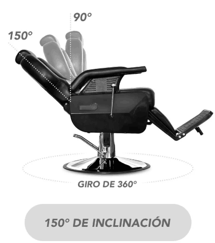 Silla de Barberia Estetica Color Negro gaddi