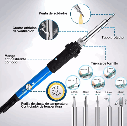 Kit de soldadura para electrónica 28 en 1 Con multímetro gaddi