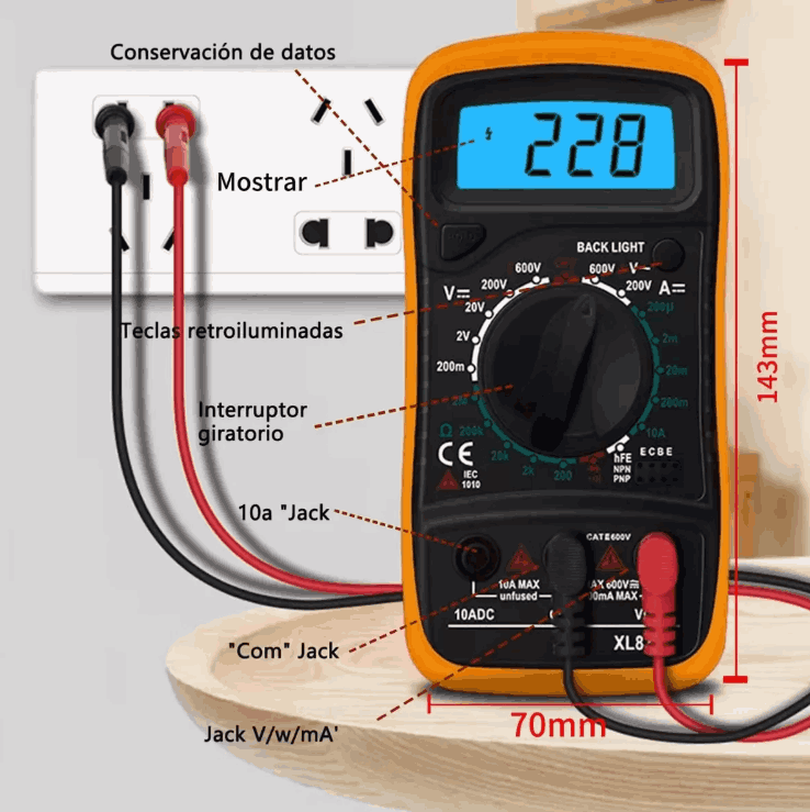 Kit de soldadura para electrónica 28 en 1 Con multímetro gaddi