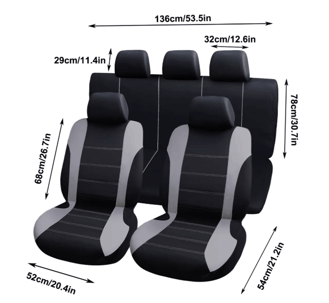 Set de Fundas Para 5 Asientos De Automóvil (9 Piezas) Universal MasterCar®