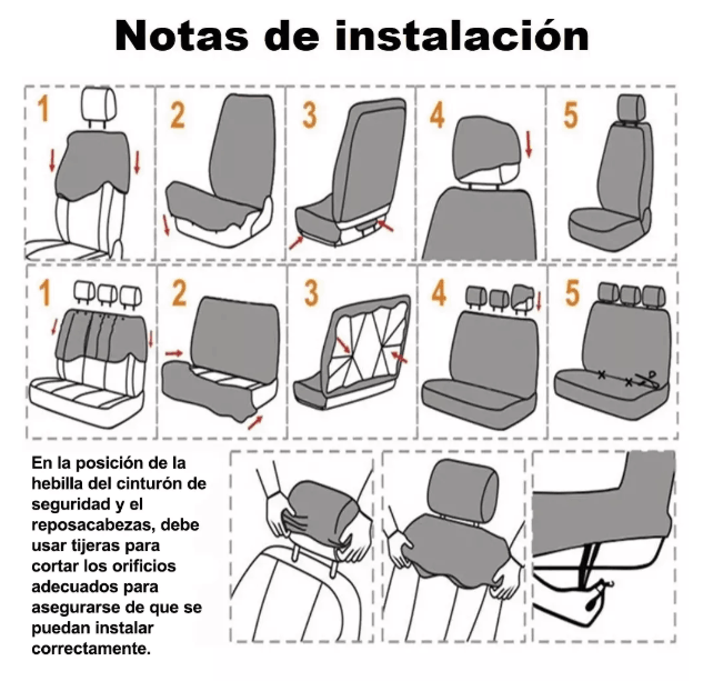 Set de Fundas Para 5 Asientos De Automóvil (9 Piezas) Universal MasterCar®