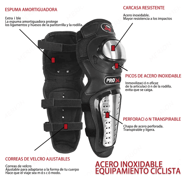 Par De Rodilleras Y Coderas De Moto Con Protección Metálica Color Negro gaddi