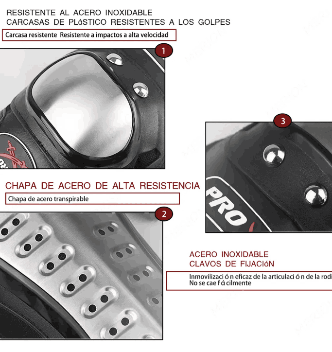 Par De Rodilleras Y Coderas De Moto Con Protección Metálica Color Negro gaddi