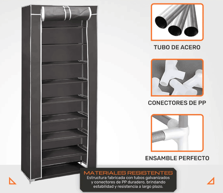 Zapatera Organizador de 9 Niveles con Capacidad para 27 Pares