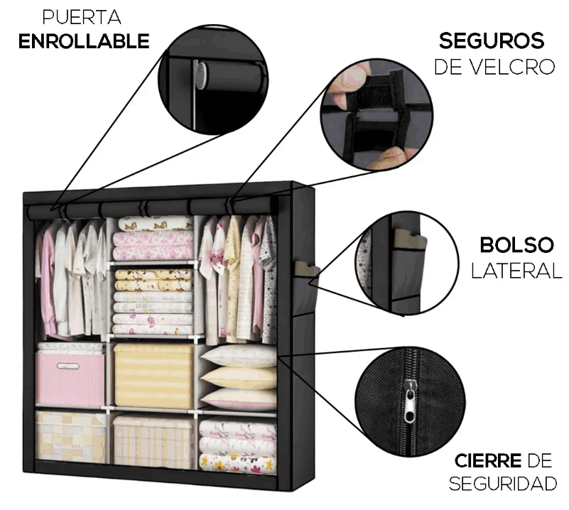 Armario Armable Closet Organizador De Ropa De Acero Inoxidable Home&Style®