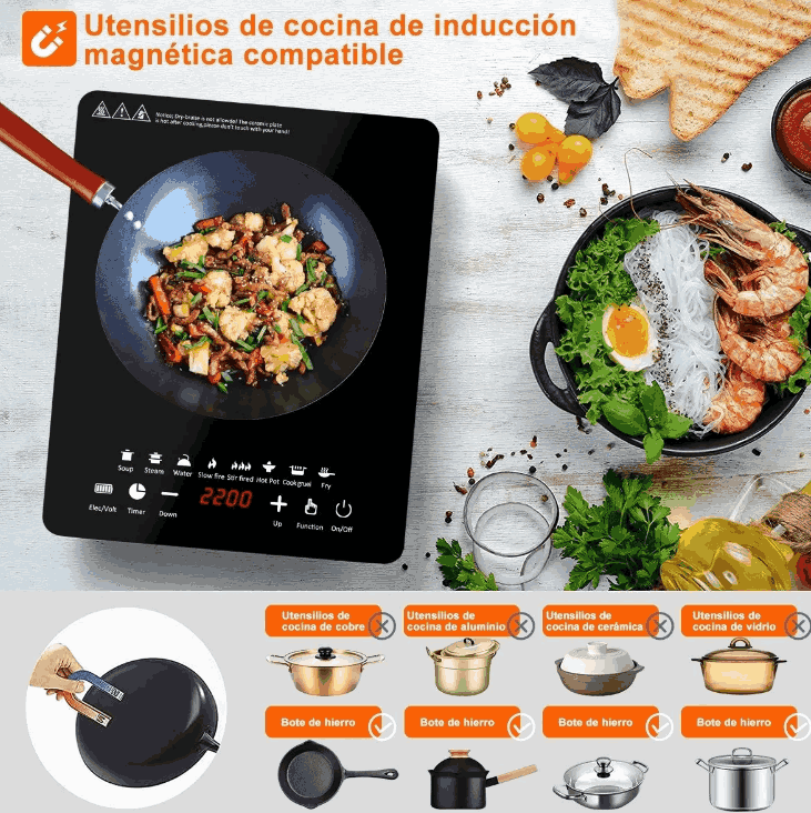 Parrilla De Inducción Eléctrica, Estufa De Mesa Modernas Inducción, Quemador De Encimera Eléctrico gaddi