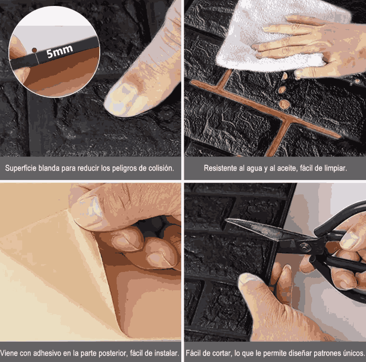Papel Pintado Ladrillo 3d Autoadhesivo gaddi