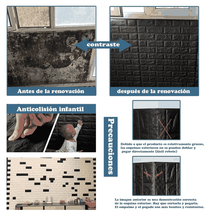 Papel Pintado Ladrillo 3d Autoadhesivo gaddi