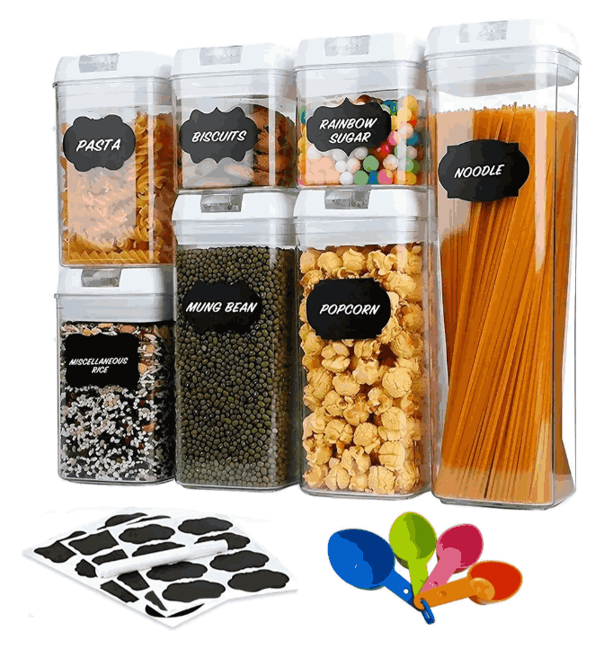 Set de 7 recipientes herméticos para la cocina gaddi