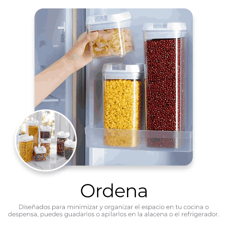 Set de 7 recipientes herméticos para la cocina gaddi