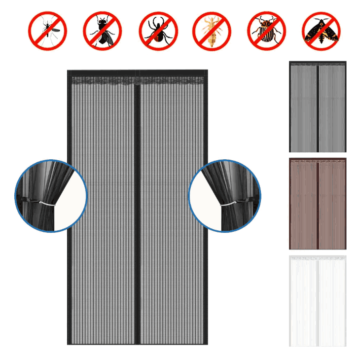 ¡AL 2x1! Set de 2 Pares de Puertas Malla/Cortina Mosquitera Magnética