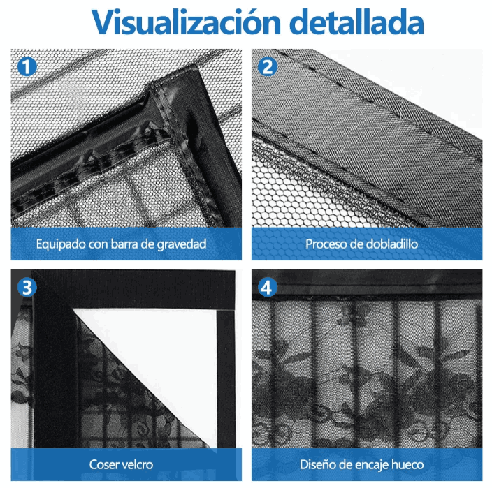 ¡AL 2x1! Set de 2 Pares de Puertas Malla/Cortina Mosquitera Magnética