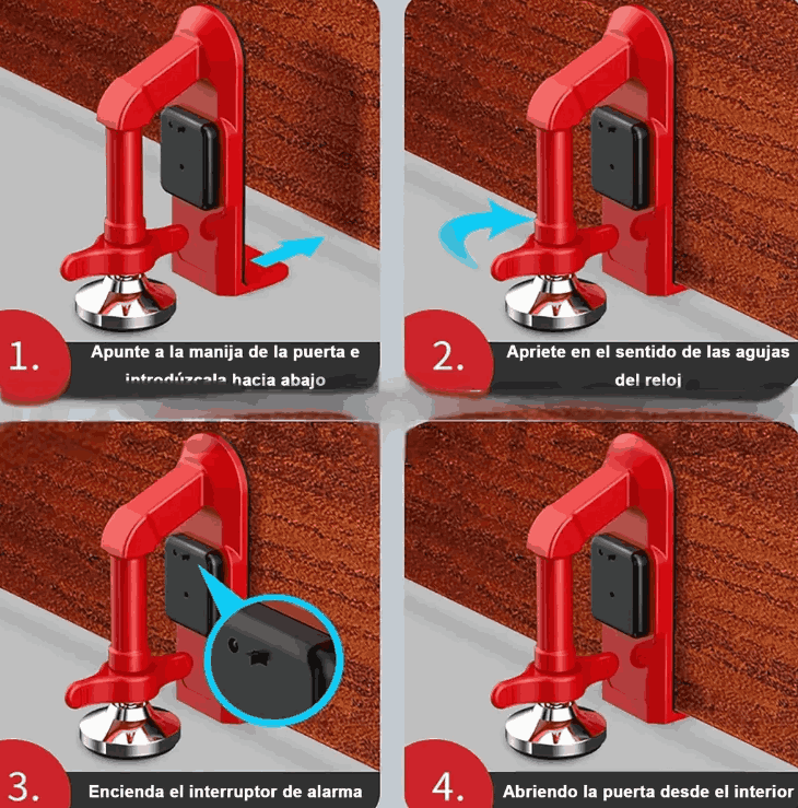 Tope De Puerta Antirrobo Con Alarma Portátil gaddi