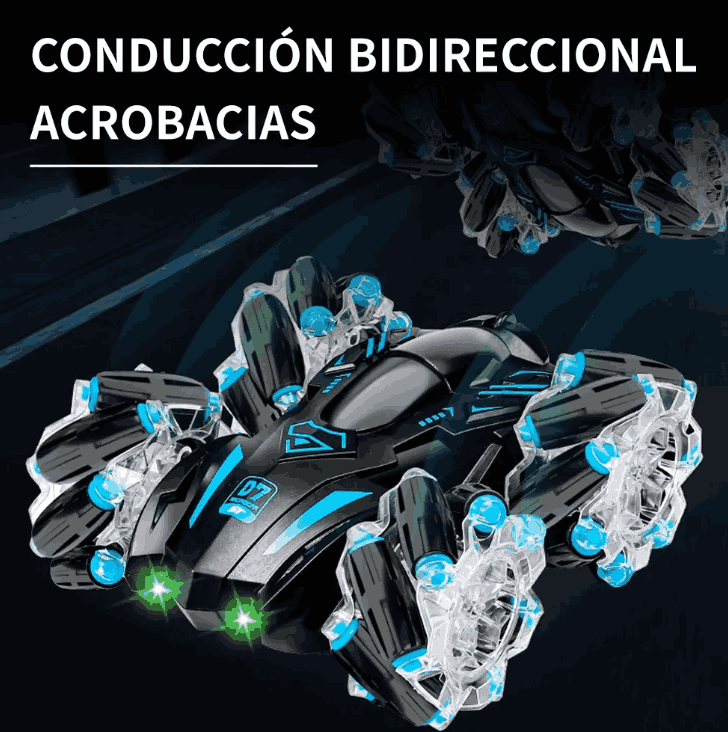 Auto De Acrobacias Con Luces Para Niños De 2.4g 360° Color Negro Personaje Stunt Car gaddi