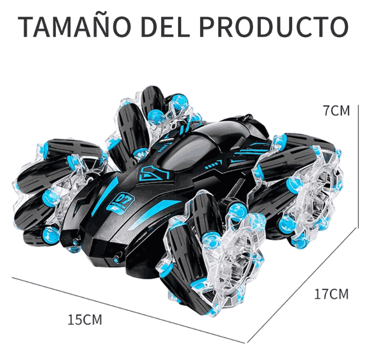 Auto De Acrobacias Con Luces Para Niños De 2.4g 360° Color Negro Personaje Stunt Car gaddi
