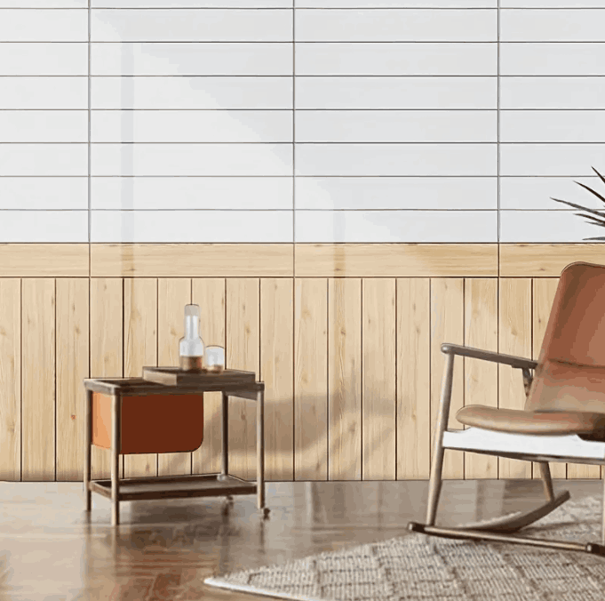 25 Piezas de pegatinas  35x35 cm adhesivas para pared con efecto madera, papel tapiz de formas y rayas lavables gaddi