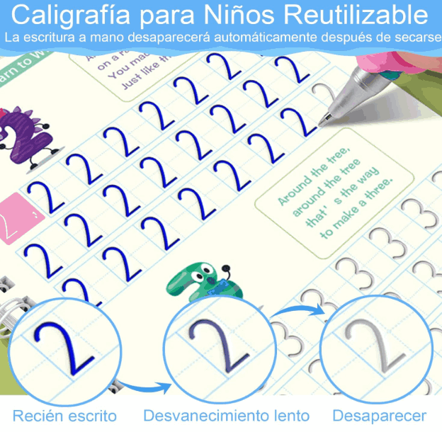 ¡AL 4x1! Set De 4 Libros De Caligrafia Español Reutilizables ¡Oferta Límitada! MagicStudy®