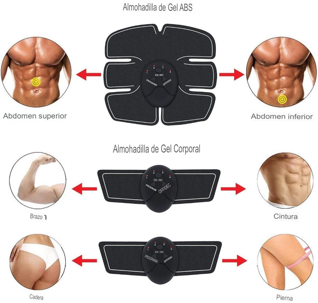 Kit Electro Estimulador Muscular para Abdomen y Brazos Quemador Grasa (3 piezas) | 30 días garantía
