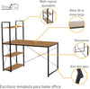 Escritorio con Repisa para Hogar u Oficina, soporta hasta 120 kg, 1.2 Metros de Altura Home&Office™