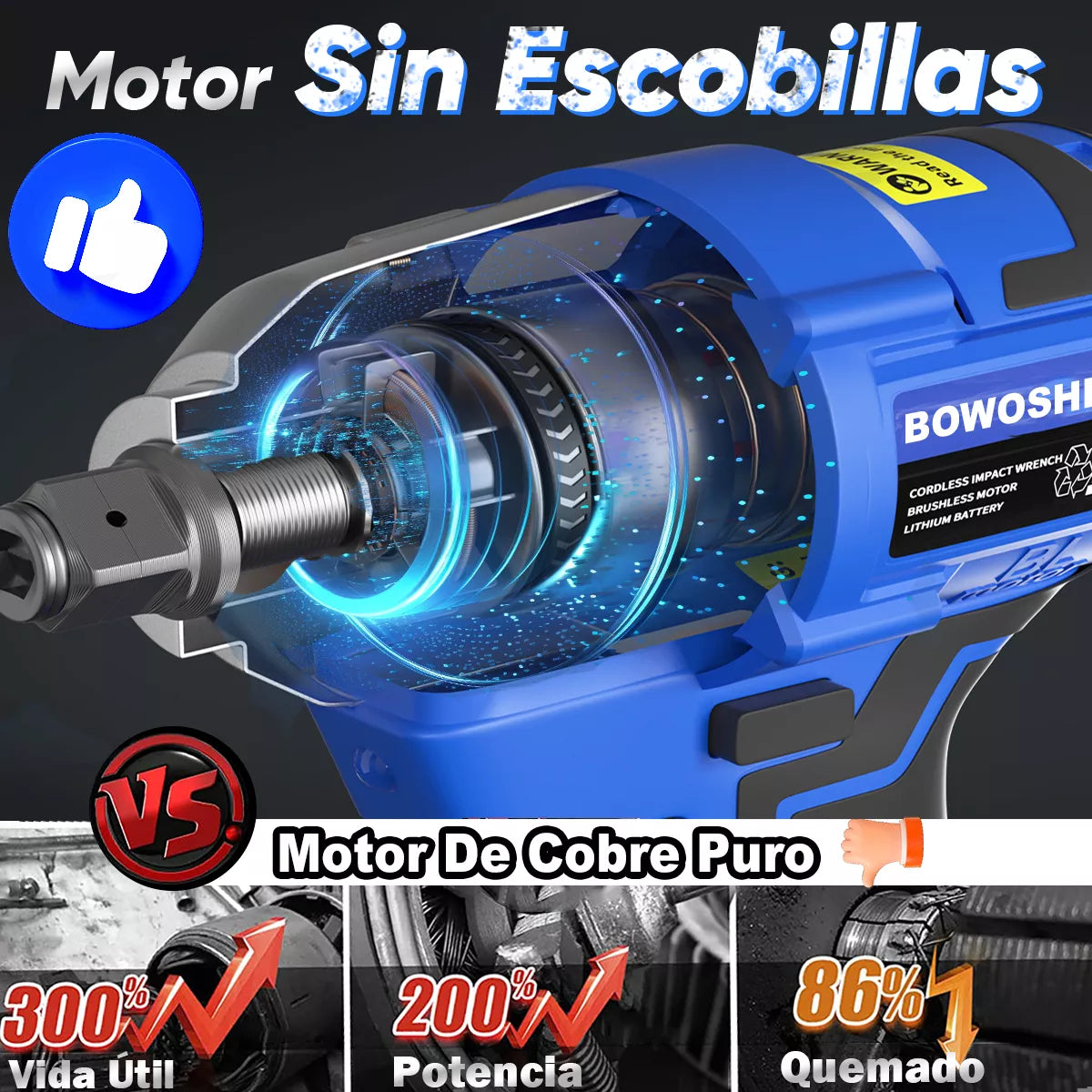 Llave De Impacto Inalámbrica y Eléctrica con 2 Baterías SimpleWork™