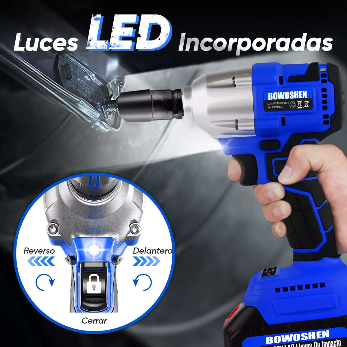 Llave De Impacto Inalámbrica y Eléctrica con 2 Baterías SimpleWork™