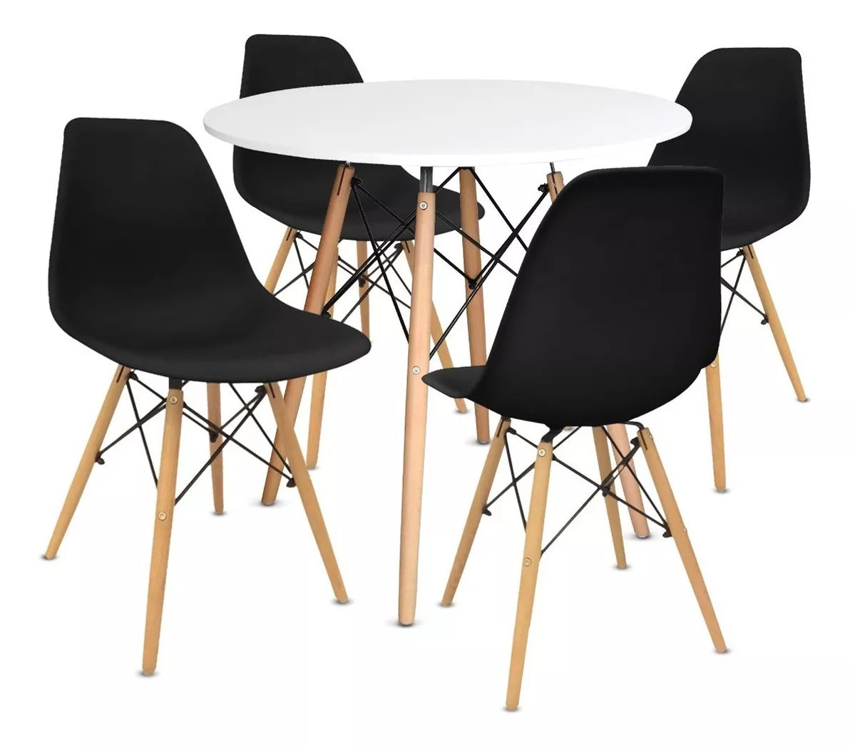 Kit de 4 Sillas Eames + Mesa Eames | Comedor Completo | Envío Gratis + 30 Días Garantía!