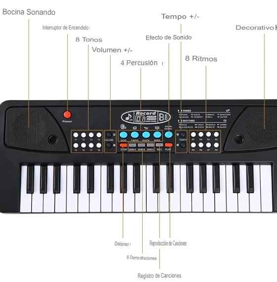 Piano con teclado electrónico con micrófono pianimusic™gaddi