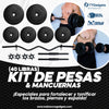 Kit Pesas & Mancuernas 40 libras  Barra Z y 4 Discos 10 Libras Ajustables MasterFit™