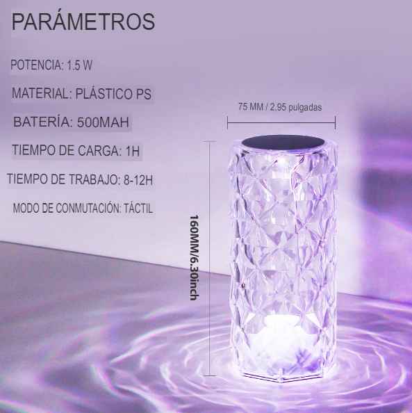 Lámpara de Mesa de Cristal RGB que cambia de Color MagicLamp™