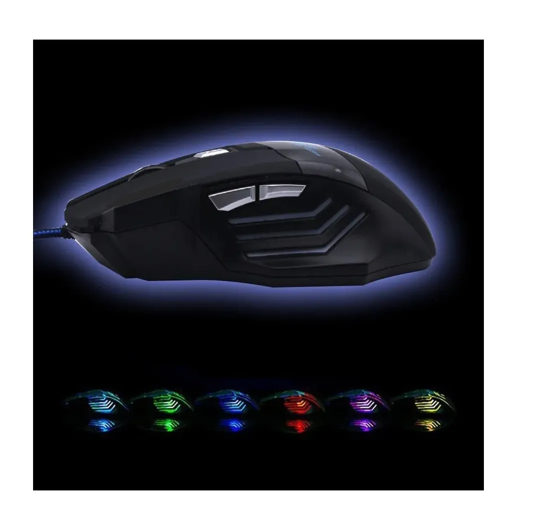 Mouse Optico Gamer Luz Led Alambrico USB 1600 DPI , Pc / Laptop